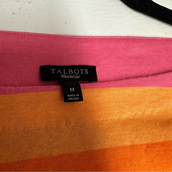 Talbots Tshirt Colorful Striped Dress size M - Picture 6 of 8